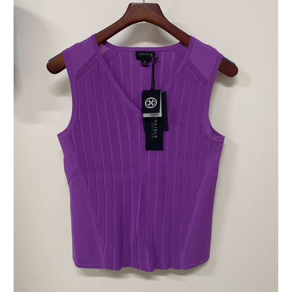 NWT Carlisle Collection Sleeveless Top Dahlia Purple Women's Medium